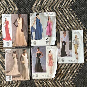 Lot of 5 VOGUE Designer Women's Sewing Patterns - Evening Gowns/Formal Dresses